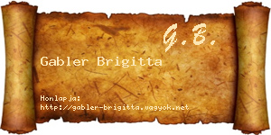 Gabler Brigitta névjegykártya
